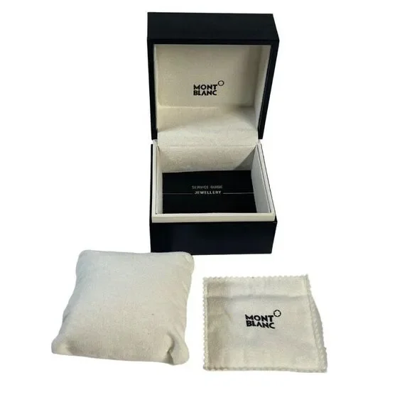 Montblanc Empty Cufflink Jewelry Box With Cloth & GuideBlack & White - 5x5x3